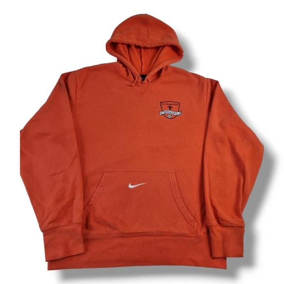 Nike Centre Swoosh USA Hoodie Pullover US University Orange Size M. - Picture 8 of 9